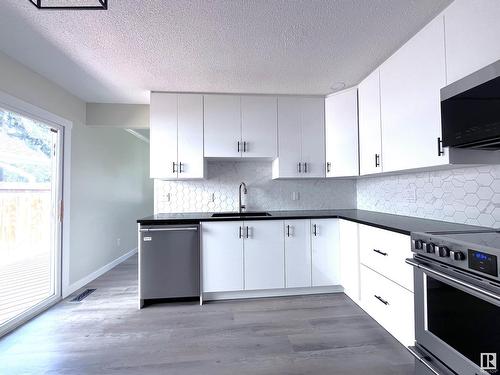 99 Wahstao Cr Nw, Edmonton, AB - Indoor Photo Showing Kitchen With Stainless Steel Kitchen