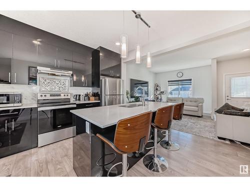 3248 Kulay Wy Sw, Edmonton, AB - Indoor Photo Showing Kitchen With Stainless Steel Kitchen With Upgraded Kitchen