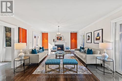 183 Lawrence Avenue E, Toronto, ON - Indoor Photo Showing Living Room With Fireplace