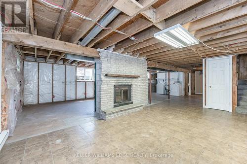 1291 Old Highway 8, Hamilton, ON - Indoor Photo Showing Basement With Fireplace