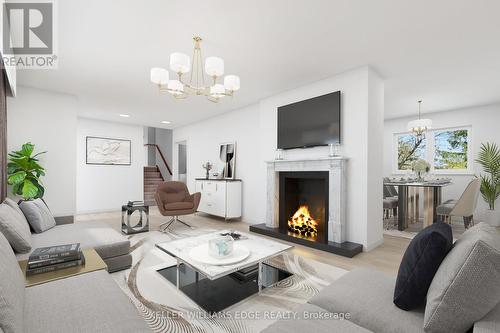 1352 Centre Road, Hamilton, ON - Indoor Photo Showing Living Room With Fireplace