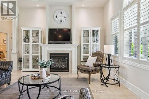 9893 Dickenson Road W, Hamilton, ON - Indoor Photo Showing Living Room With Fireplace