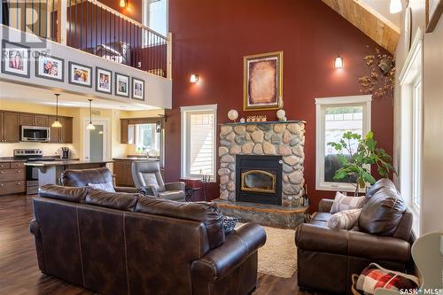 Turtle Lake Acreage, Turtle Lake, SK - Indoor Photo Showing Living Room With Fireplace