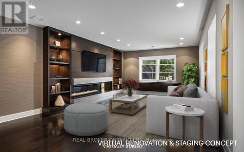 6533 Mockingbird Lane, Mississauga, ON - Indoor Photo Showing Living Room With Fireplace