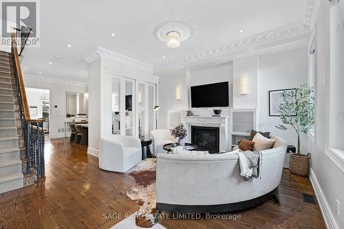 35 Thelma Avenue, Toronto, ON - Indoor Photo Showing Living Room With Fireplace