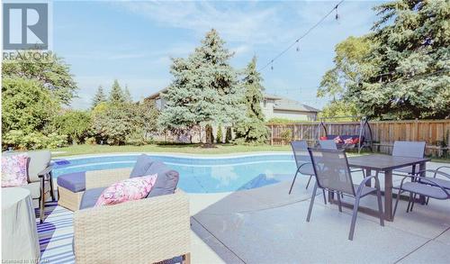 201 Jones Road, Stoney Creek, ON - Outdoor With In Ground Pool With Backyard