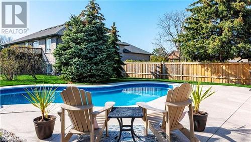 201 Jones Road, Stoney Creek, ON - Outdoor With In Ground Pool With Backyard