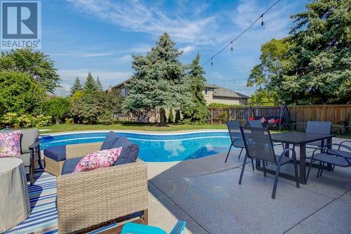 201 Jones Road, Stoney Creek, ON - Outdoor With In Ground Pool With Backyard