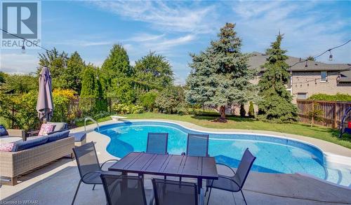 201 Jones Road, Stoney Creek, ON - Outdoor With In Ground Pool With Backyard