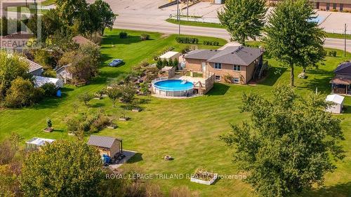 Rearyard Overview - 285 Appin Road, Southwest Middlesex (Glencoe), ON - Outdoor With Above Ground Pool