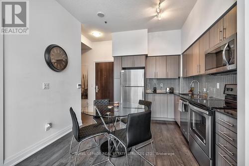 1910 - 55 Speers Road, Oakville, ON - Indoor Photo Showing Kitchen With Stainless Steel Kitchen With Upgraded Kitchen