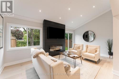 1143 Stephenson Drive, Burlington, ON - Indoor Photo Showing Living Room With Fireplace