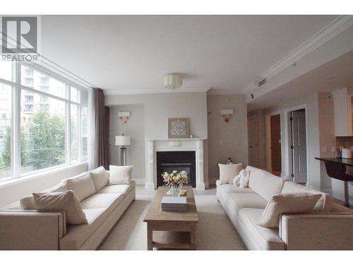 503 1280 Richards Street, Vancouver, BC - Indoor Photo Showing Living Room With Fireplace