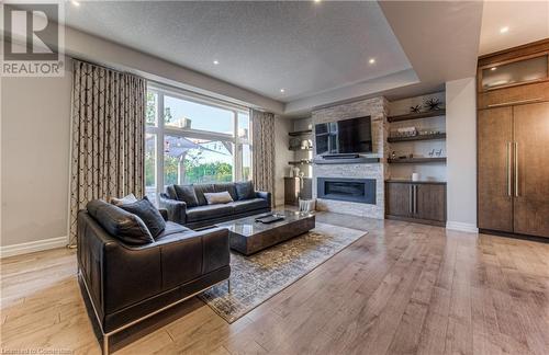 98 Deer Creek Street, Kitchener, ON - Indoor Photo Showing Living Room With Fireplace