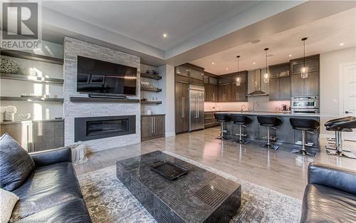 98 Deer Creek Street, Kitchener, ON - Indoor Photo Showing Living Room With Fireplace