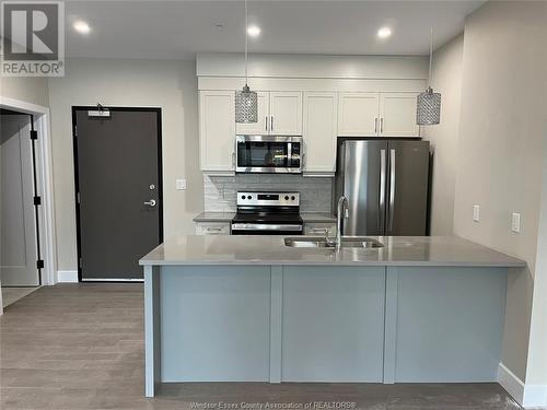 140 Main Street East Unit# 102, Kingsville, ON - Indoor Photo Showing Kitchen With Stainless Steel Kitchen With Double Sink With Upgraded Kitchen