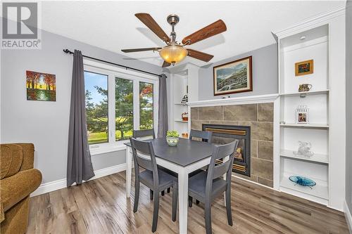 4740 Highway 43 Road, Smiths Falls, ON - Indoor Photo Showing Dining Room With Fireplace