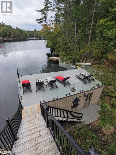 2039 Beaver Dam Road Road, Coldwater, ON - Outdoor With Body Of Water With Deck Patio Veranda