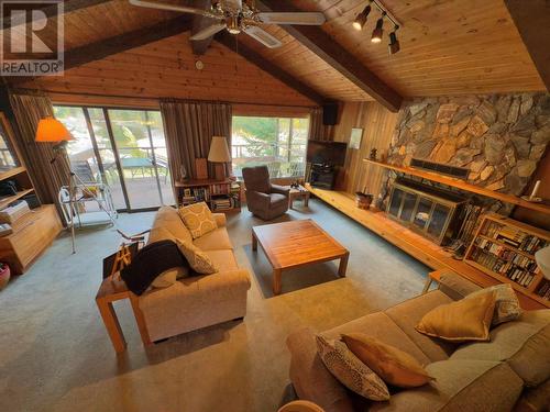 153 Rivers End Road, Princeton, BC - Indoor Photo Showing Living Room With Fireplace