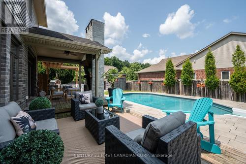 886 Foxcreek Road, London, ON - Outdoor With In Ground Pool With Deck Patio Veranda With Exterior