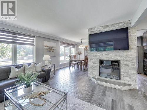 216 Gary Drive, Toronto, ON - Indoor Photo Showing Living Room With Fireplace