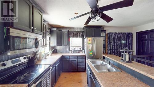 384701 Concession 4 Road, West Grey, ON - Indoor Photo Showing Kitchen With Double Sink