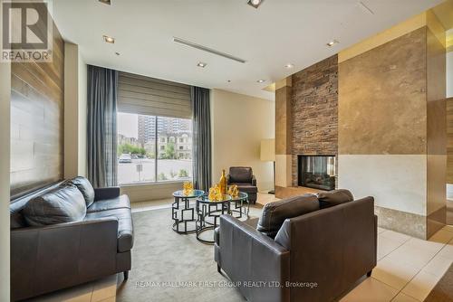 1403 - 1215 Bayly Street, Pickering, ON - Indoor Photo Showing Living Room With Fireplace