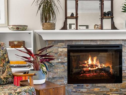 4-523 Su'It St, Victoria, BC - Indoor Photo Showing Living Room With Fireplace