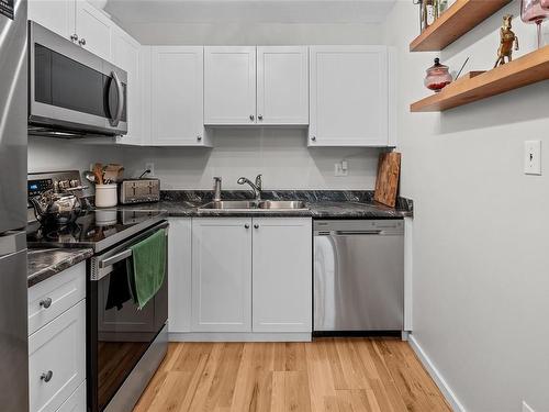 209-827 North Park St, Victoria, BC - Indoor Photo Showing Kitchen With Double Sink