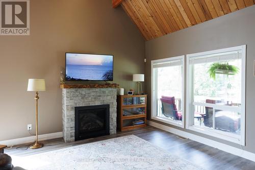 57 Cedar Beach Road, Brock (Beaverton), ON - Indoor Photo Showing Living Room With Fireplace