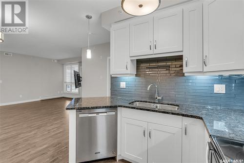 302 1025 Moss Avenue, Saskatoon, SK - Indoor Photo Showing Kitchen With Double Sink With Upgraded Kitchen