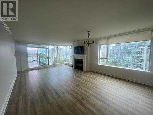 1301 1717 Bayshore Drive, Vancouver, BC - Indoor Photo Showing Living Room With Fireplace