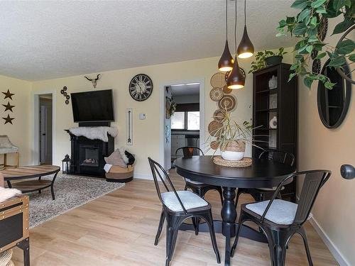 615 Goldstream Ave, Langford, BC - Indoor Photo Showing Dining Room With Fireplace