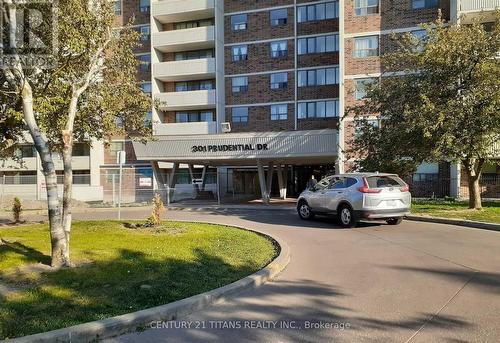 907 - 301 Prudential Drive, Toronto, ON - Outdoor With Balcony With Facade