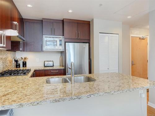 808-379 Tyee Rd, Victoria, BC - Indoor Photo Showing Kitchen With Double Sink With Upgraded Kitchen