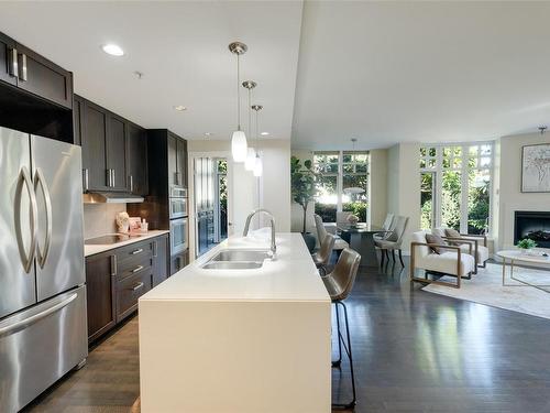 206-999 Burdett Ave, Victoria, BC - Indoor Photo Showing Kitchen With Double Sink With Upgraded Kitchen