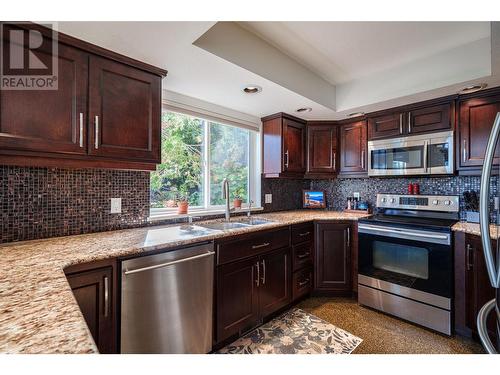 8617 Fitzmaurice Drive, Coldstream, BC - Indoor Photo Showing Kitchen With Stainless Steel Kitchen With Double Sink