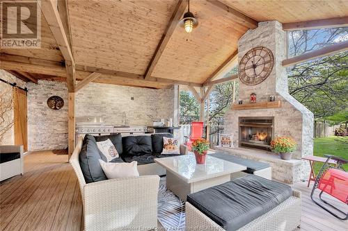 21166 Erie Street South, Wheatley, ON - Indoor Photo Showing Living Room With Fireplace