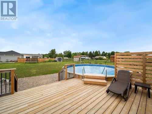 14 Henry Ball Court, Oro-Medonte, ON - Outdoor With Above Ground Pool With Deck Patio Veranda