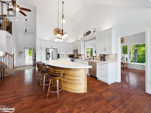 Kitchen with island - 254G X-Bay Road, Alban, ON - Indoor Photo Showing Kitchen