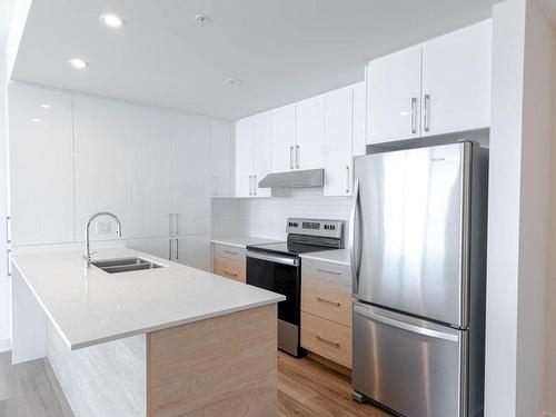 Kitchen - 1707-2200 Rue Sauvé O., Montréal (Ahuntsic-Cartierville), QC - Indoor Photo Showing Kitchen With Double Sink