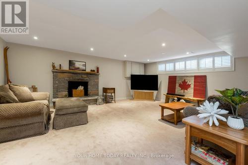 218 Delrex Boulevard, Halton Hills, ON - Indoor Photo Showing Basement With Fireplace