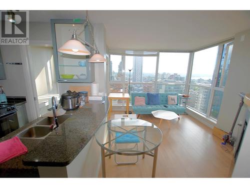 1068 Hornby Street, Vancouver, BC - Indoor Photo Showing Kitchen With Double Sink