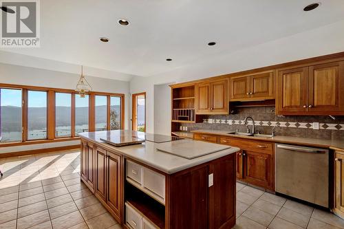 1419 West Kelowna Road, West Kelowna, BC - Indoor Photo Showing Kitchen With Double Sink