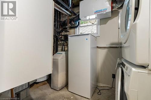 Excellent mechanicals including HRV air-exchanger, newer (2015) high efficiency, forced-air furnace and central air conditioning. - 177 Isthmus Bay Road, Lion'S Head, ON - Indoor Photo Showing Laundry Room