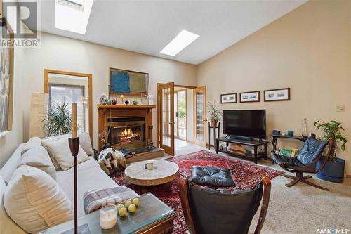 123 Brunst Crescent, Saskatoon, SK - Indoor Photo Showing Living Room With Fireplace