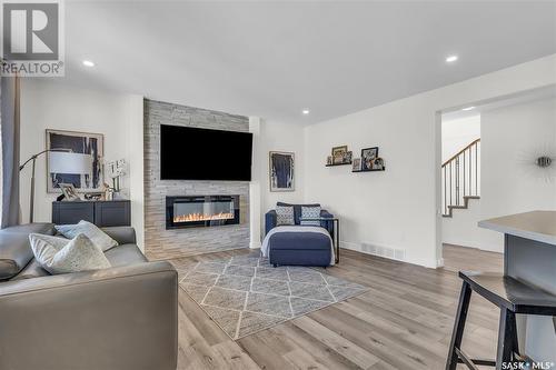 2070 Stilling Lane, Saskatoon, SK - Indoor Photo Showing Living Room With Fireplace