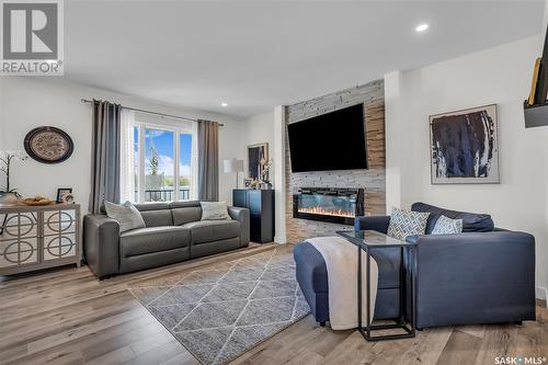 2070 Stilling Lane, Saskatoon, SK - Indoor Photo Showing Living Room With Fireplace