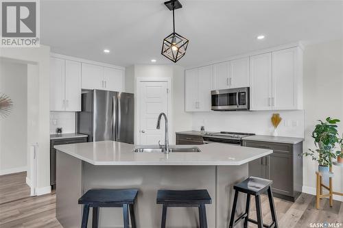 2070 Stilling Lane, Saskatoon, SK - Indoor Photo Showing Kitchen With Double Sink With Upgraded Kitchen