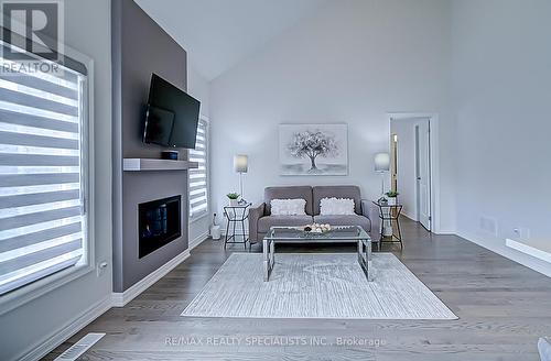 4 Clermiston Crescent, Brampton, ON - Indoor Photo Showing Living Room With Fireplace